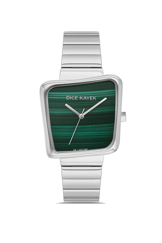 Dice Kayek AG1369.02 women's watch with green dial, silver-tone case and stainless steel bracelet – front view