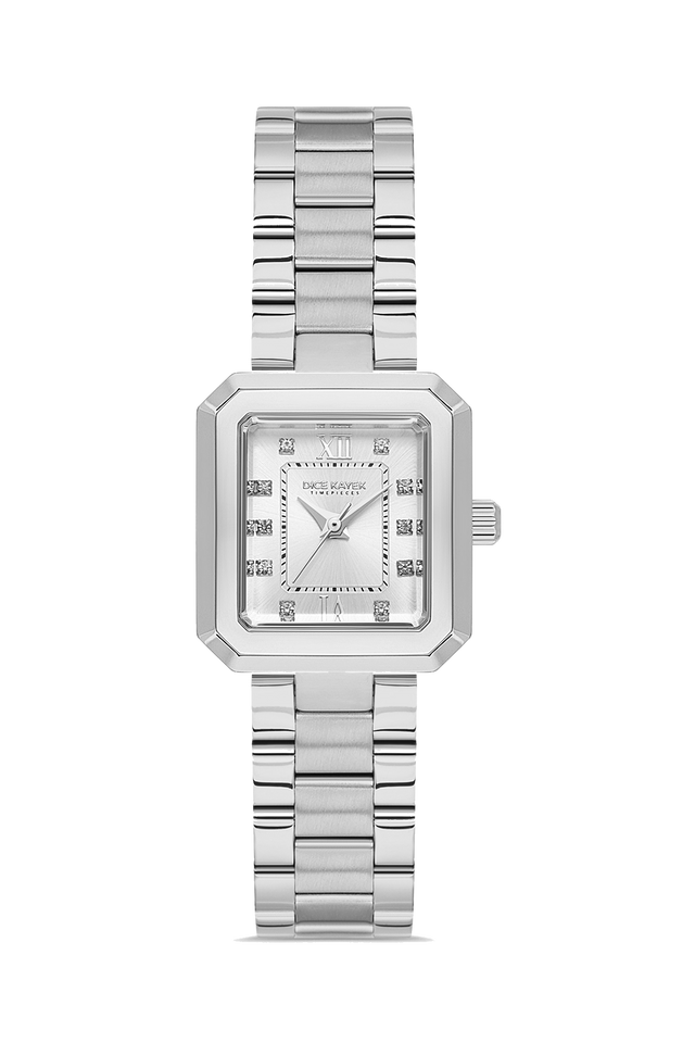 Dice Kayek AG1442.10 women's watch with silver dial, silver-tone case and stainless steel bracelet – front view