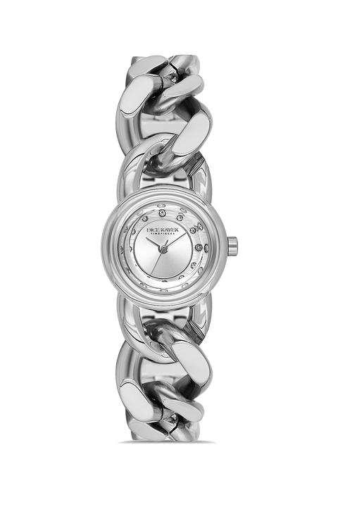 Dice Kayek AG1474.10 women's watch with silver dial, silver-tone case and stainless steel bracelet – front view