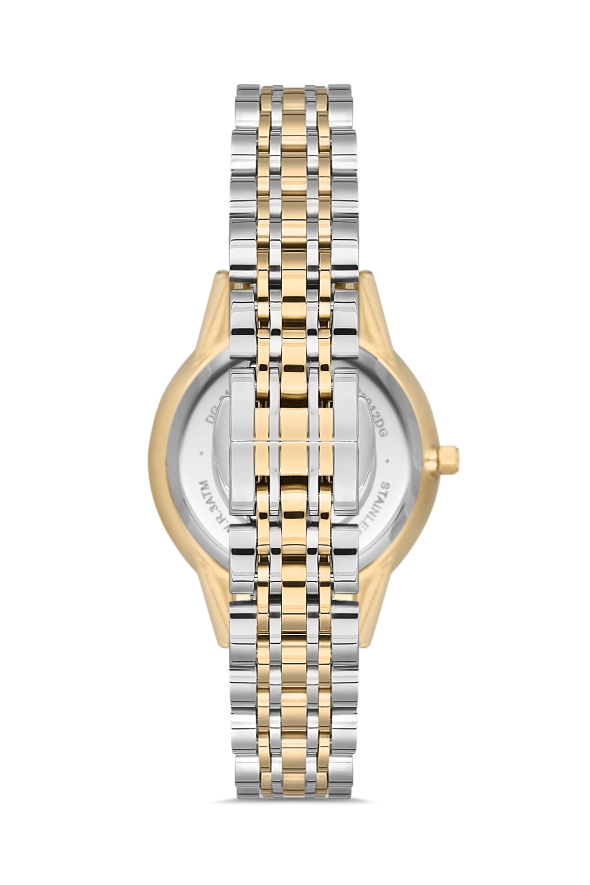 David Guner 8185LA-D1 women's watch with white mother-of-pearl dial, two-tone case and stainless steel bracelet – angled view