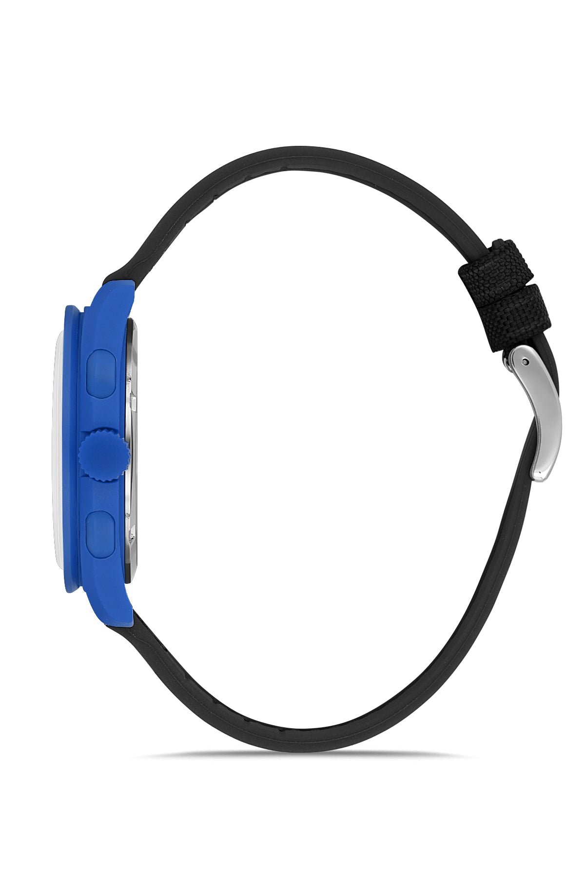 David Guner 8627GD-AG3 men's watch with blue dial, blue polycarbonate case and blue silicone strap – side view