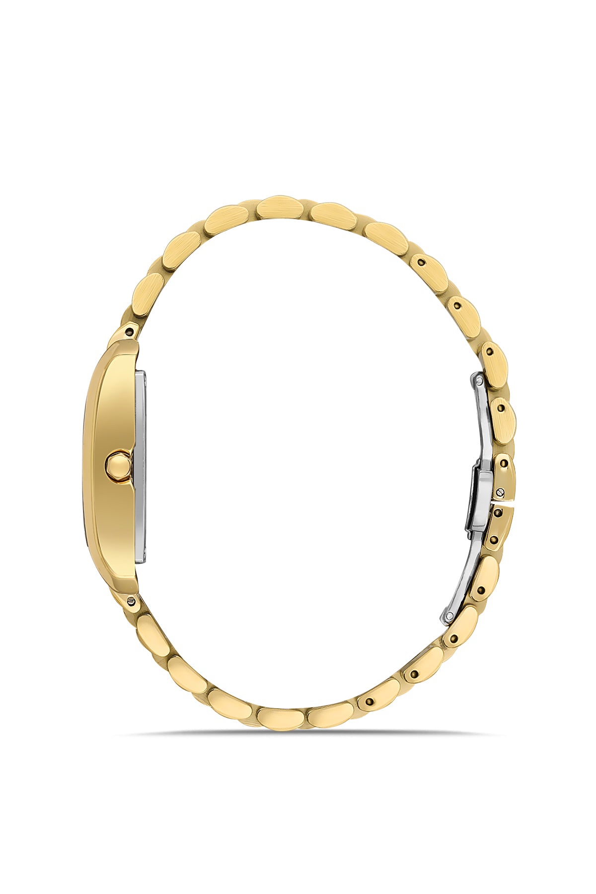 David Guner 8729LA-B4 women's watch with gold dial, gold-tone case and stainless steel bracelet – side view