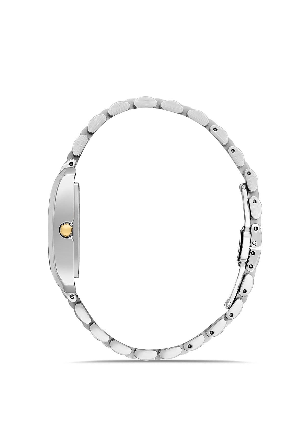 David Guner 8729LA-D1 women's watch with silver dial, two-tone case and stainless steel bracelet – side view