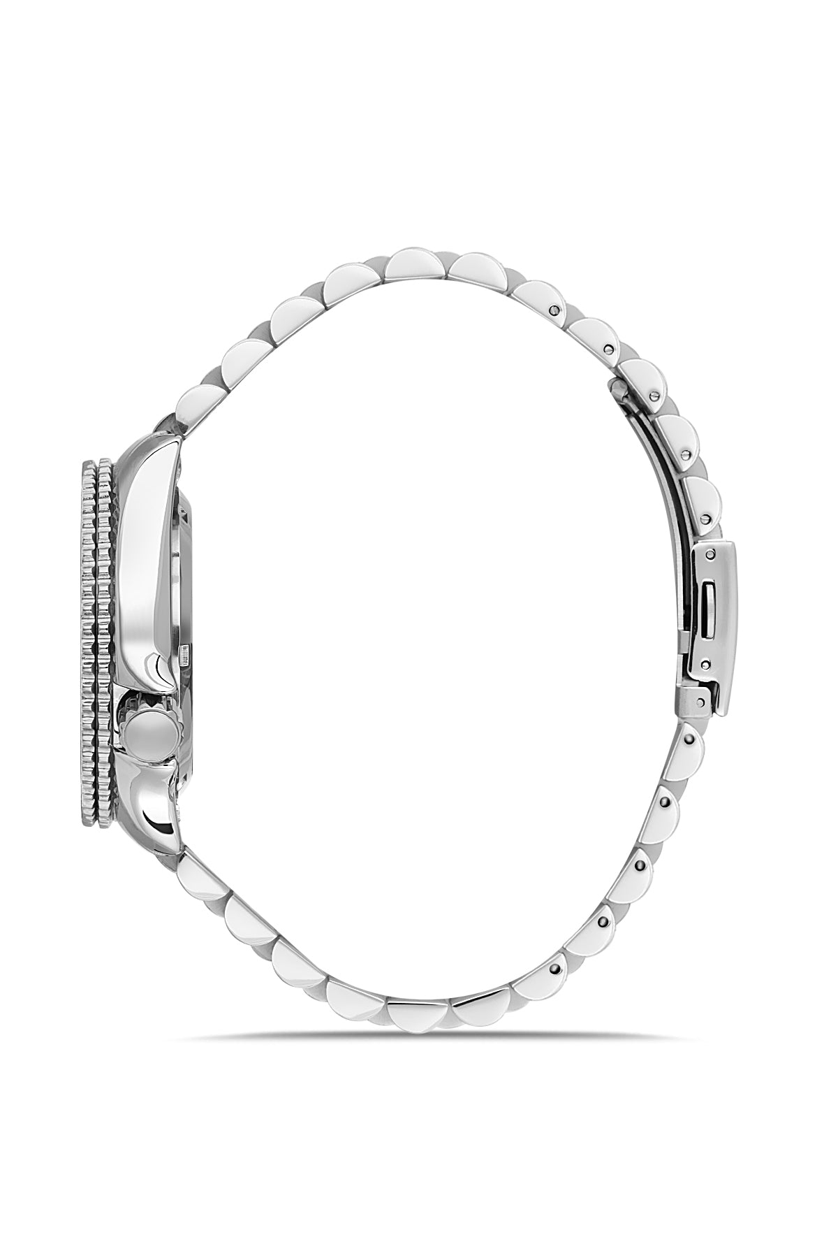 David Guner 8732GA-A10 men's automatic watch with green dial, silver-tone case and stainless steel bracelet – side view