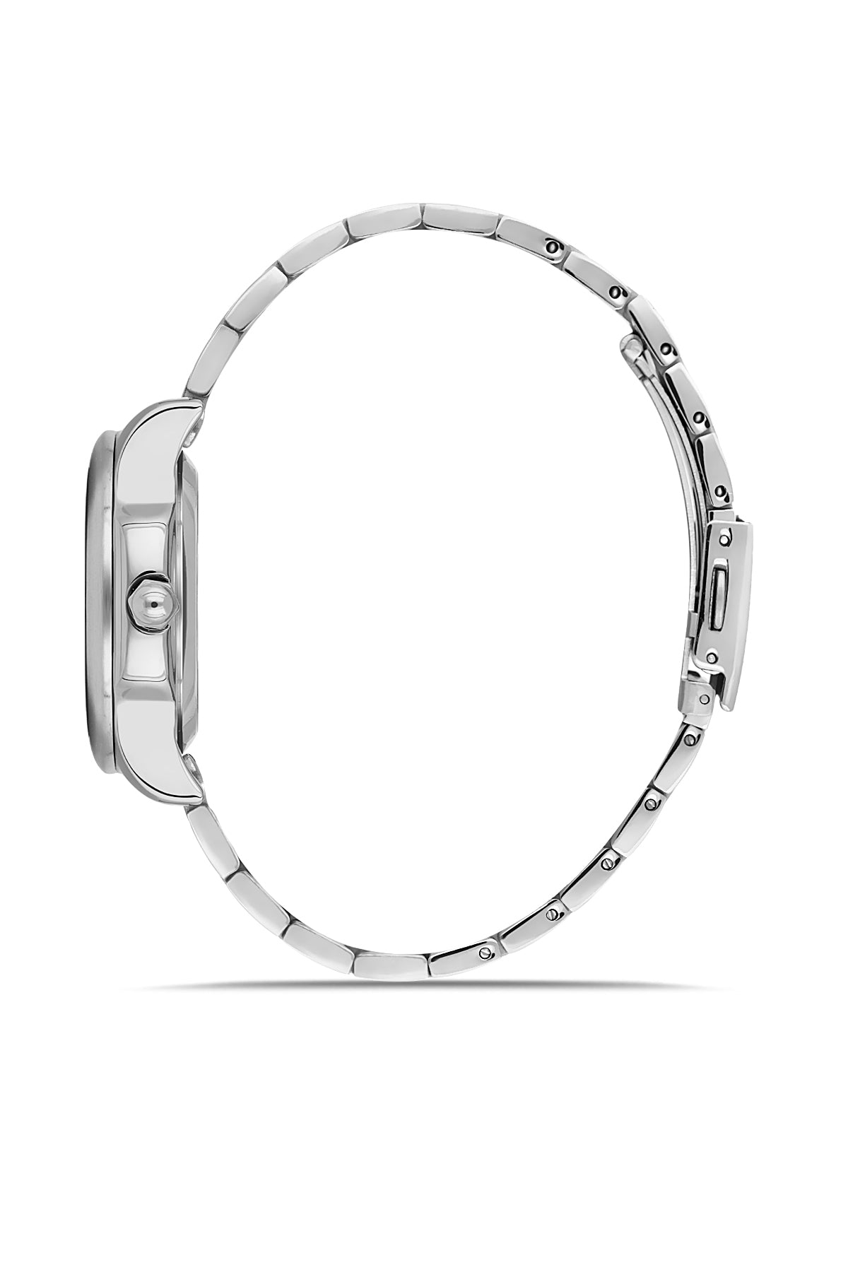 David Guner 8741LA-A1 women's watch with silver dial, silver-tone case and stainless steel bracelet – side view