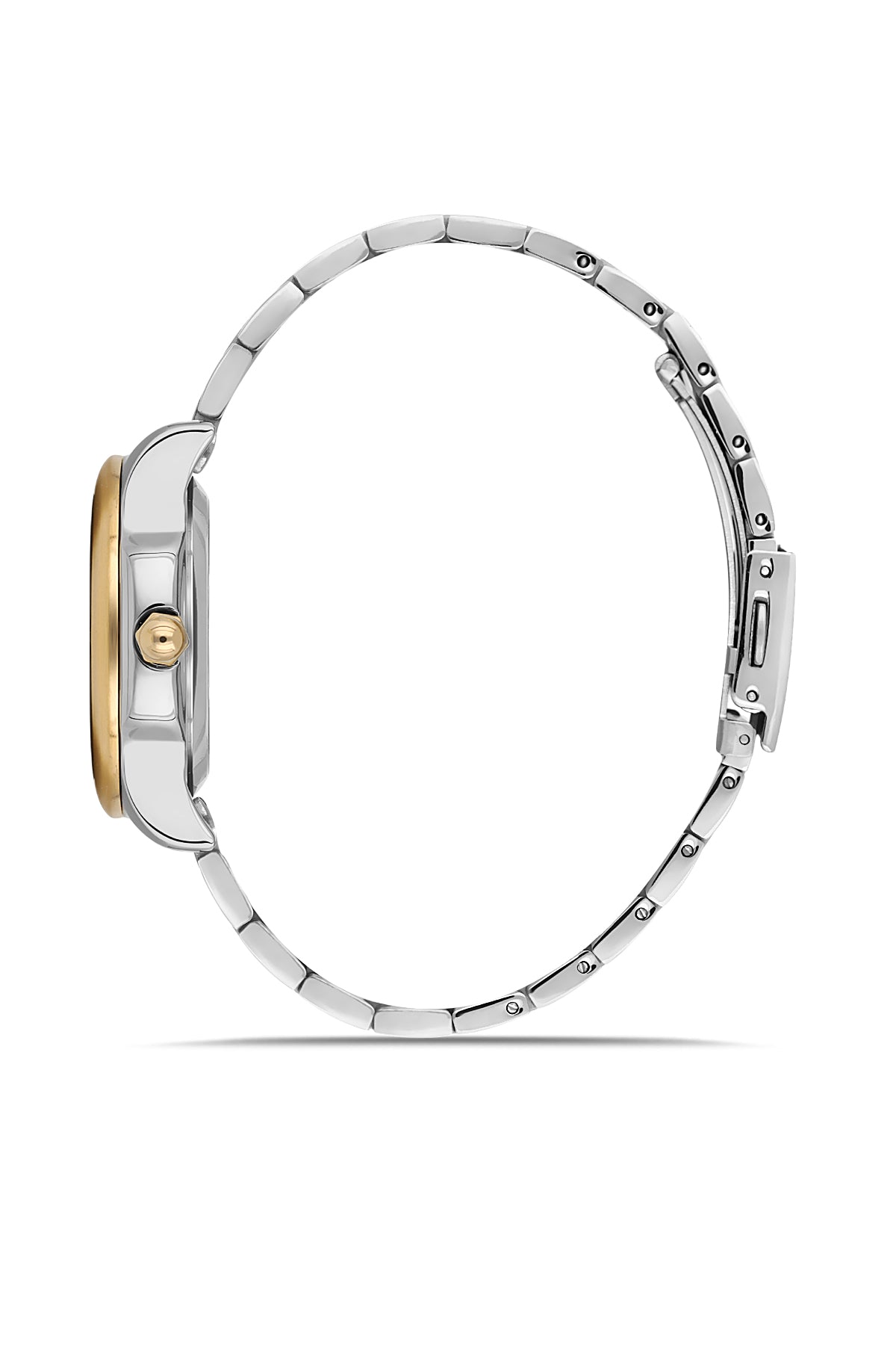 David Guner 8741LA-D10 women's watch with green dial, two-tone case and stainless steel bracelet – side view