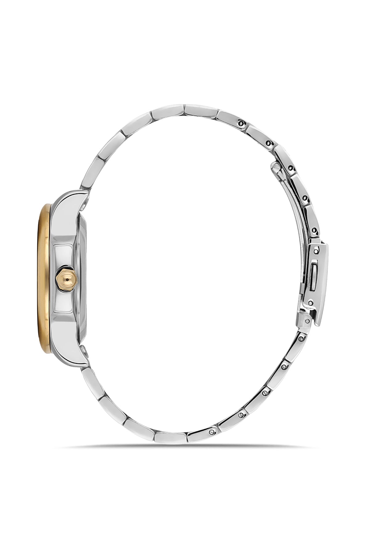 David Guner 8741LA-D16 women's watch with salmon dial, two-tone case and stainless steel bracelet – side view