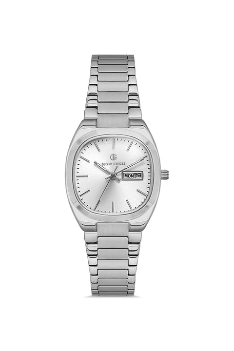 David Guner 8856LA-A1 women's watch with silver dial, silver-tone case and stainless steel bracelet – front view