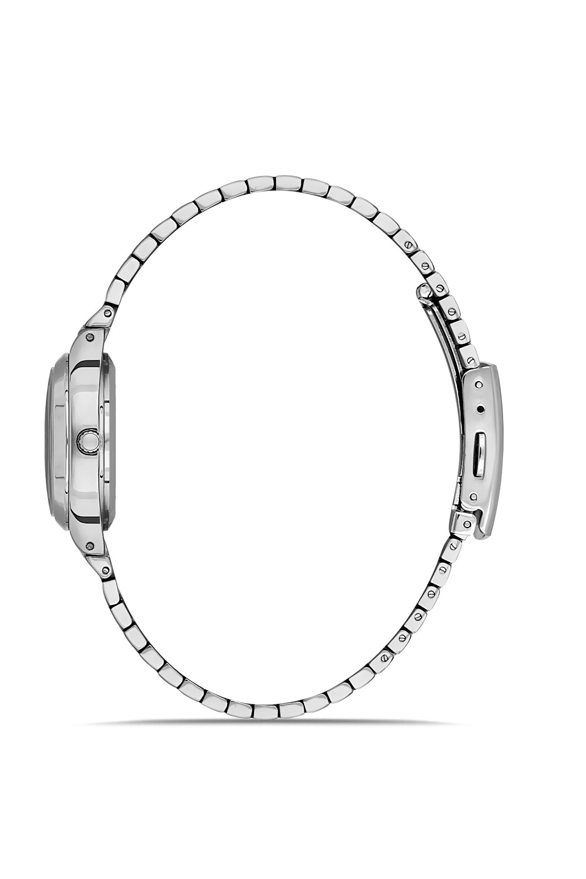 David Guner 8856LA-A15 women's watch with light blue dial, silver-tone case and stainless steel bracelet – side view