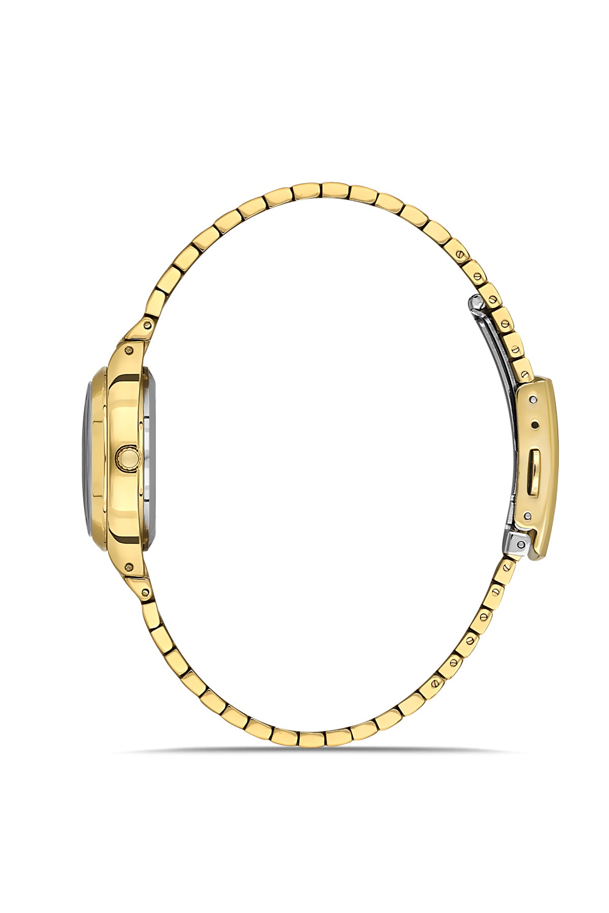 David Guner 8856LA-B10 women's watch with green dial, gold-tone case and stainless steel bracelet – side view