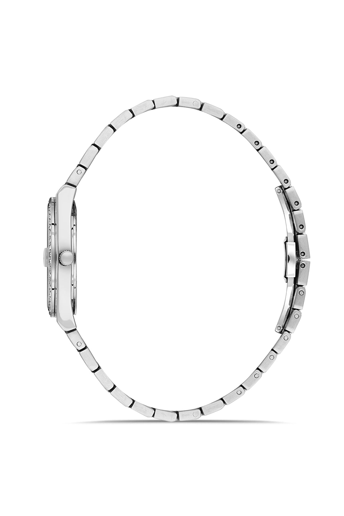 David Guner 8891LA-A1 women's watch with silver dial, silver-tone case and stainless steel bracelet – side view