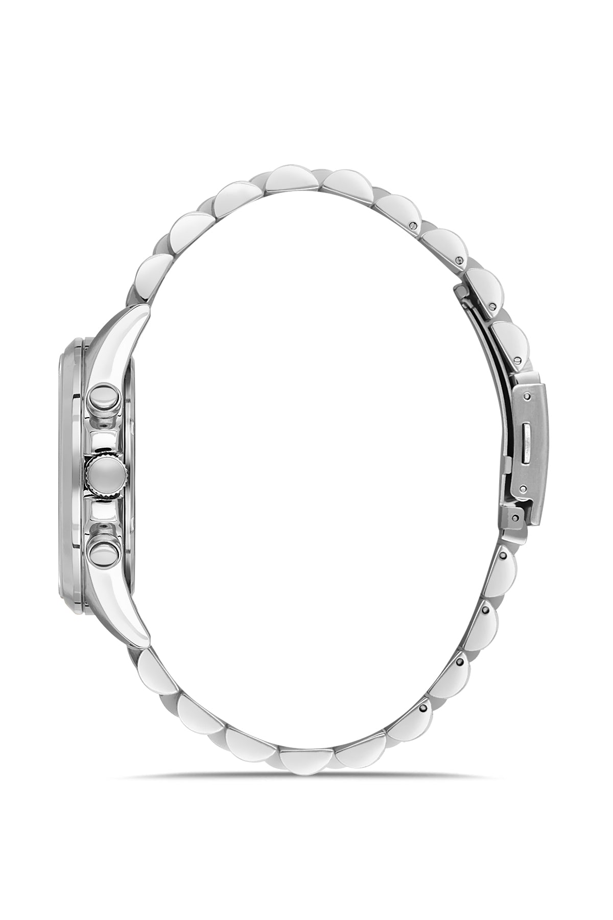 David Guner 9026GA-A20 men's watch with beige dial, silver-tone case and stainless steel bracelet – side view