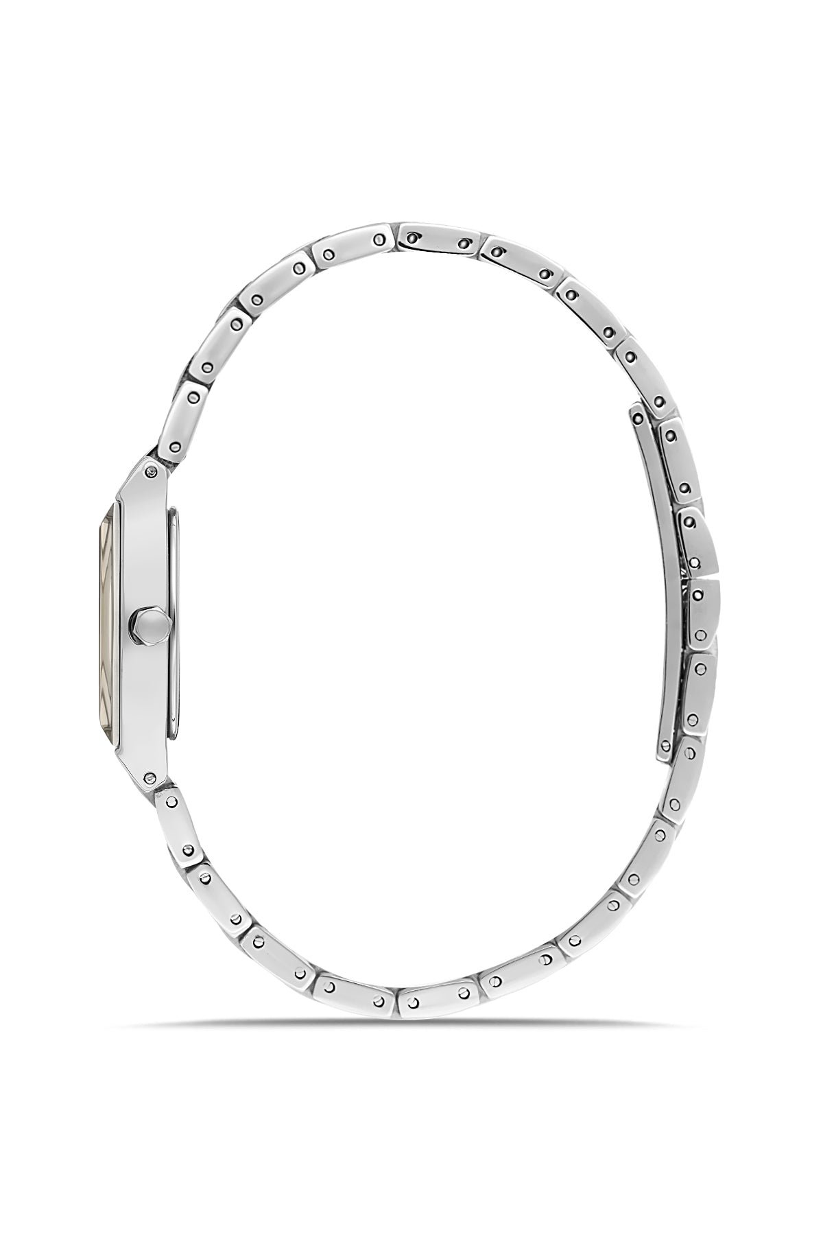 David Guner 9065LA-D1 women's watch with white mother-of-pearl dial, two-tone case and stainless steel bracelet – side view