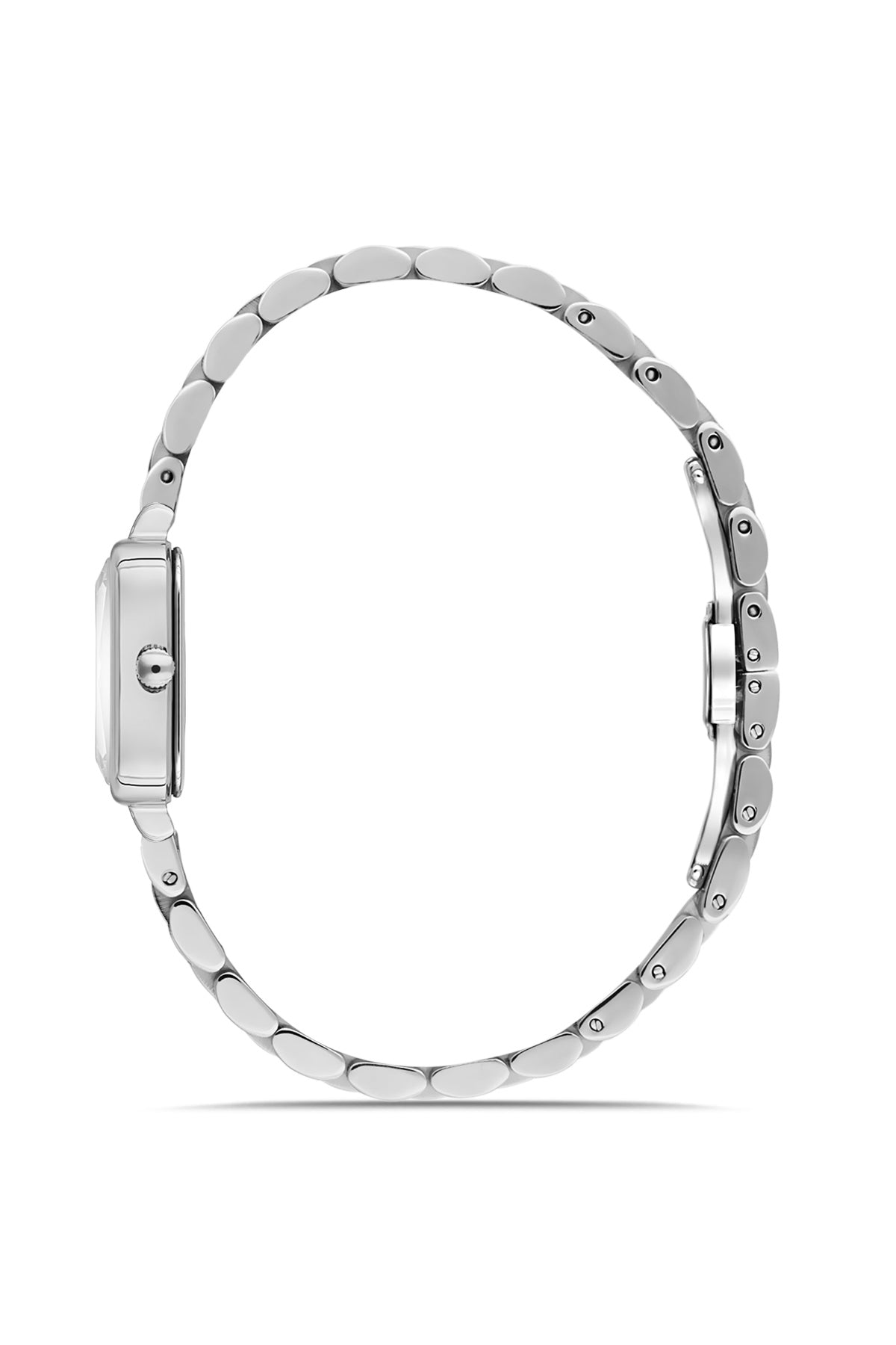 David Guner 9068LA-A1 women's watch with silver dial, silver-tone case and stainless steel bracelet – side view