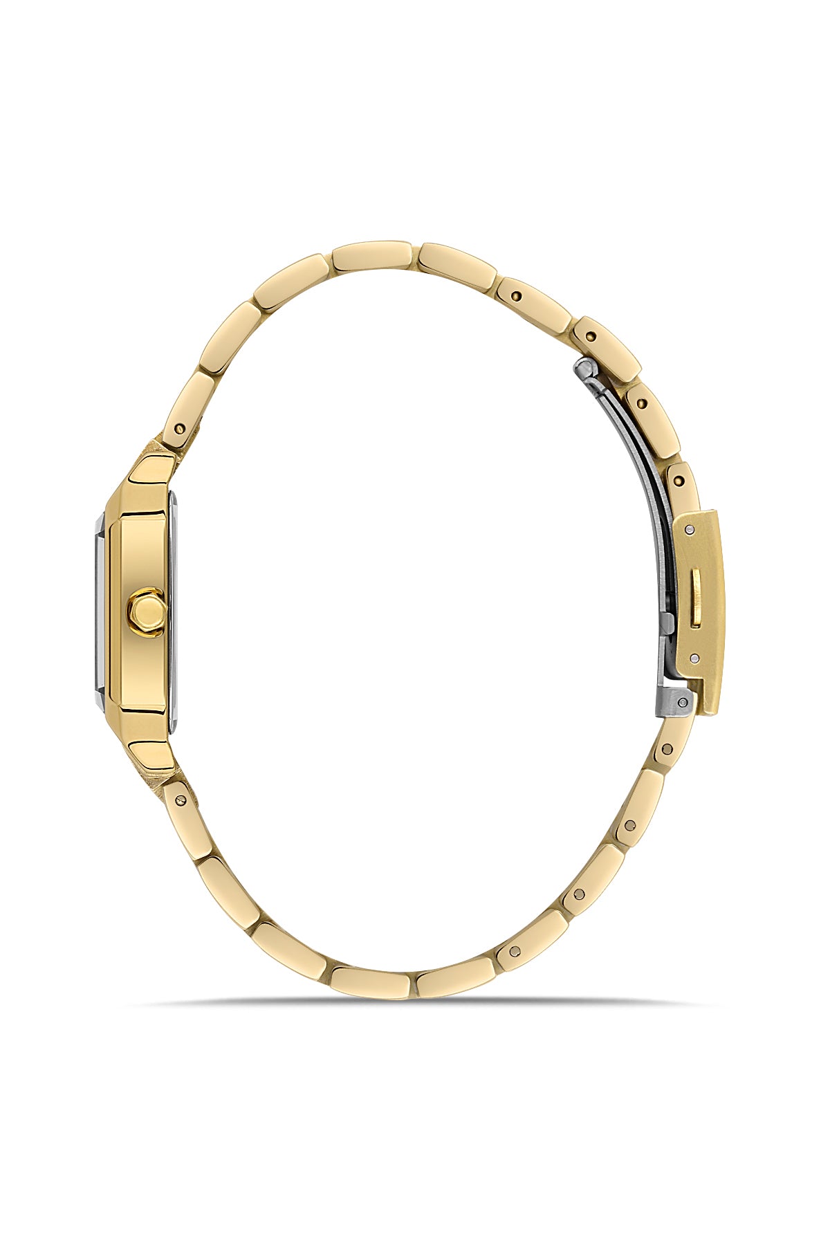 David Guner 9077LA-B4 women's watch with gold dial, gold-tone case and stainless steel bracelet – side view