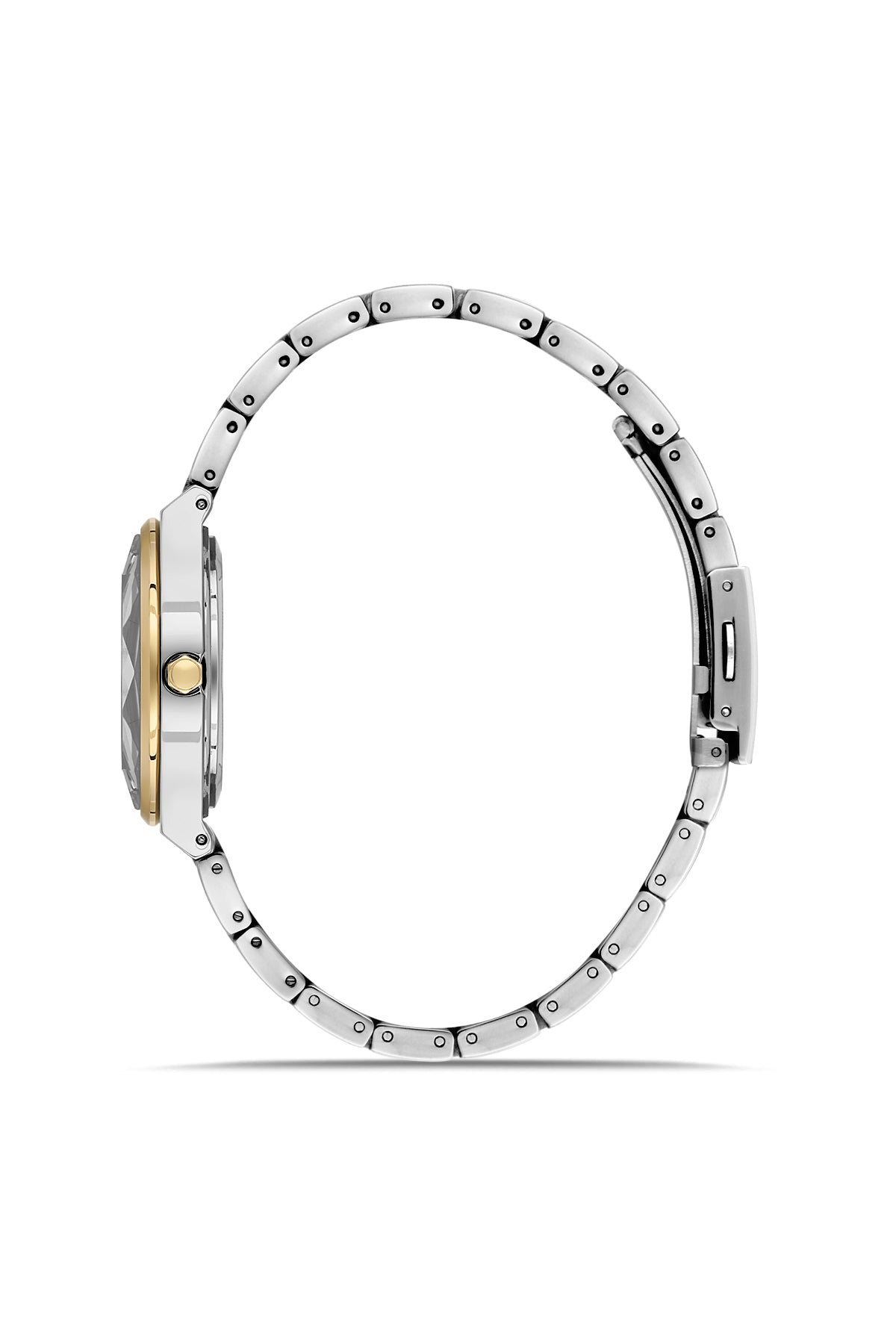 David Guner 9084LA-D10 women's watch with green dial, two-tone case and stainless steel bracelet – side view