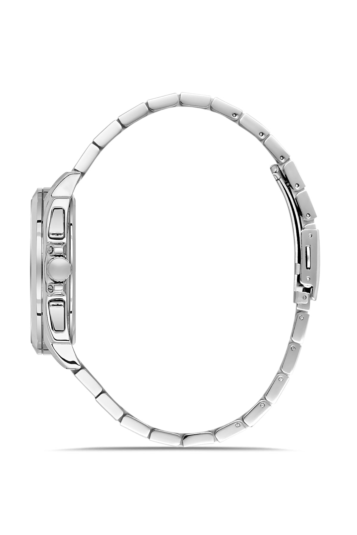 David Guner 9092GA-A9 men's watch with gray dial, silver-tone case and stainless steel bracelet – side view
