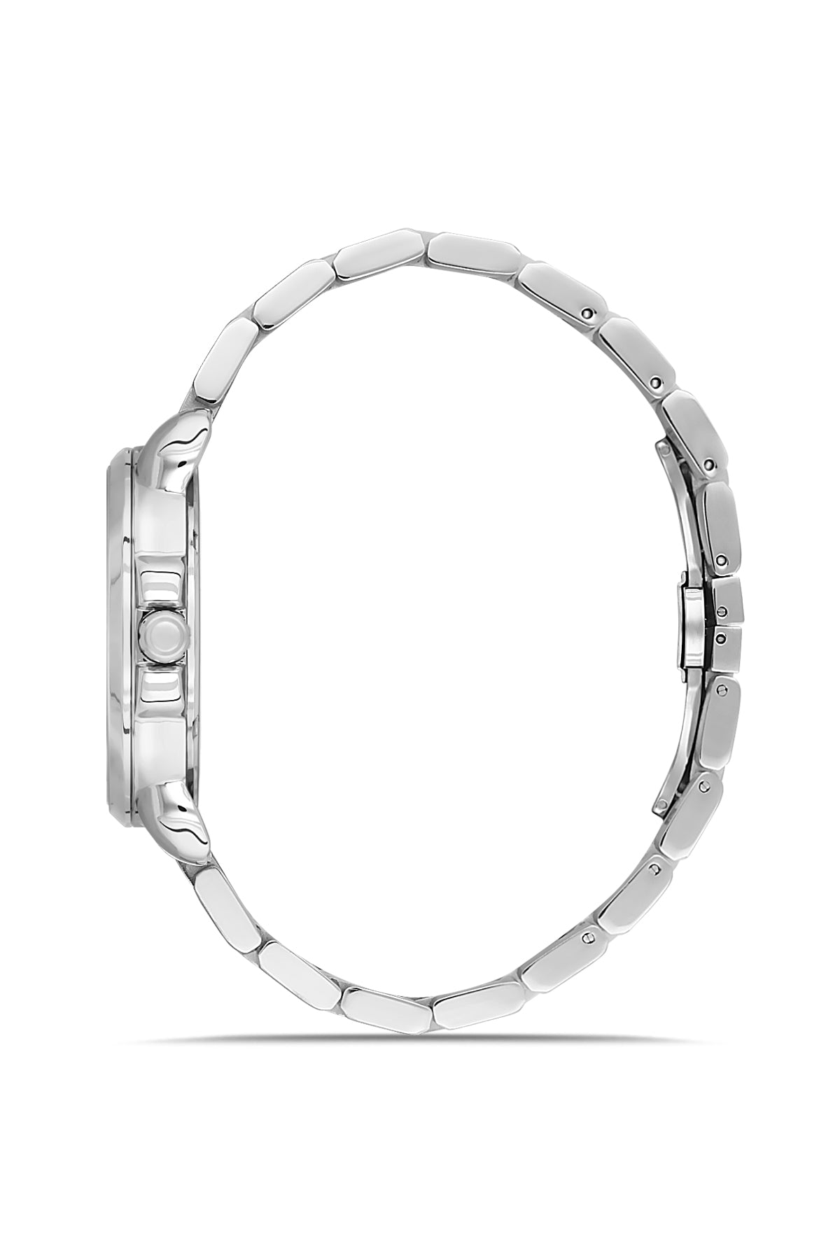 David Guner 9100GA-A6 men's watch with brown dial, silver-tone case and stainless steel bracelet – side view