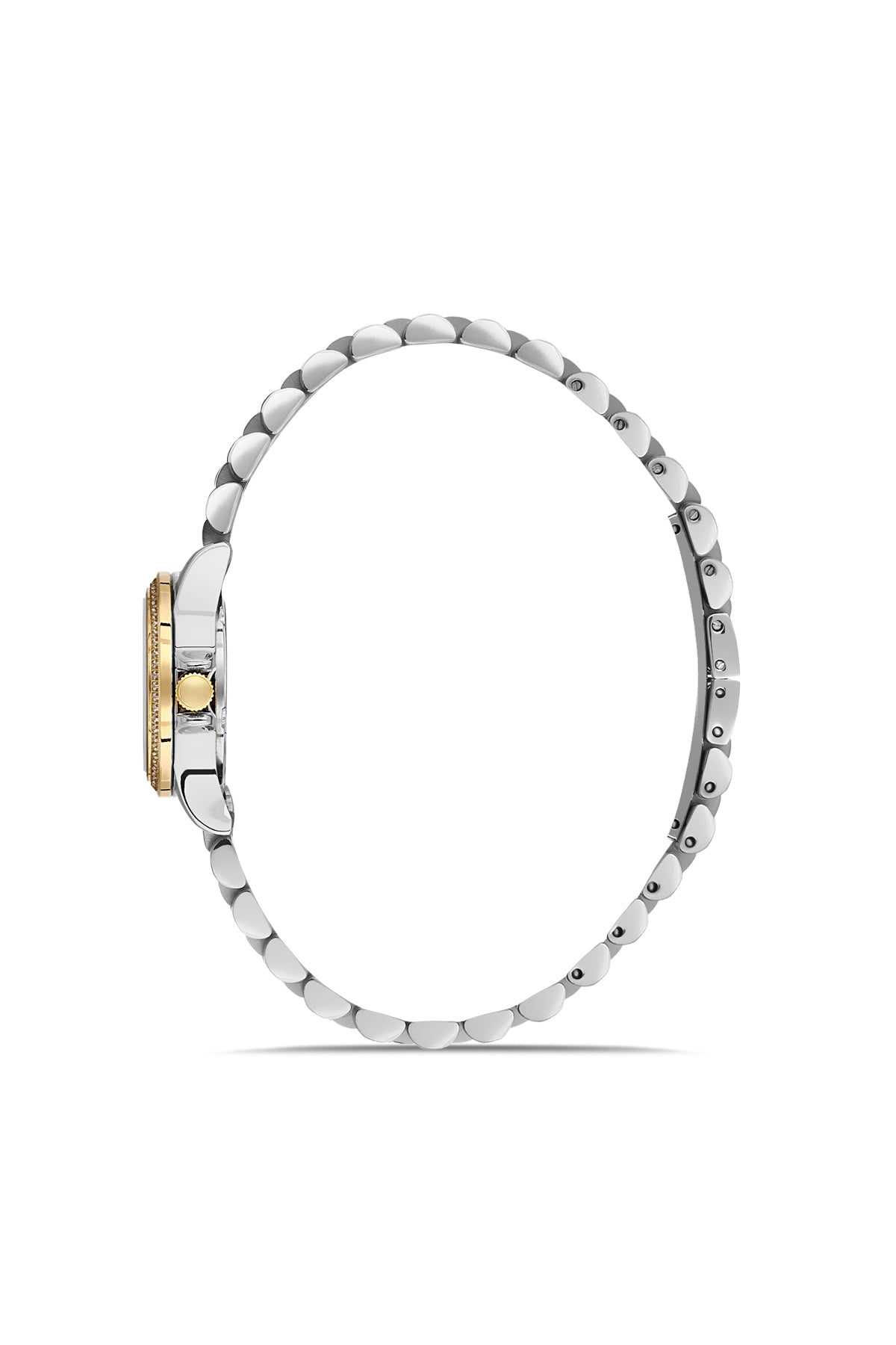 David Guner 9103LA-D1 women's watch with silver dial, two-tone case and stainless steel bracelet – side view