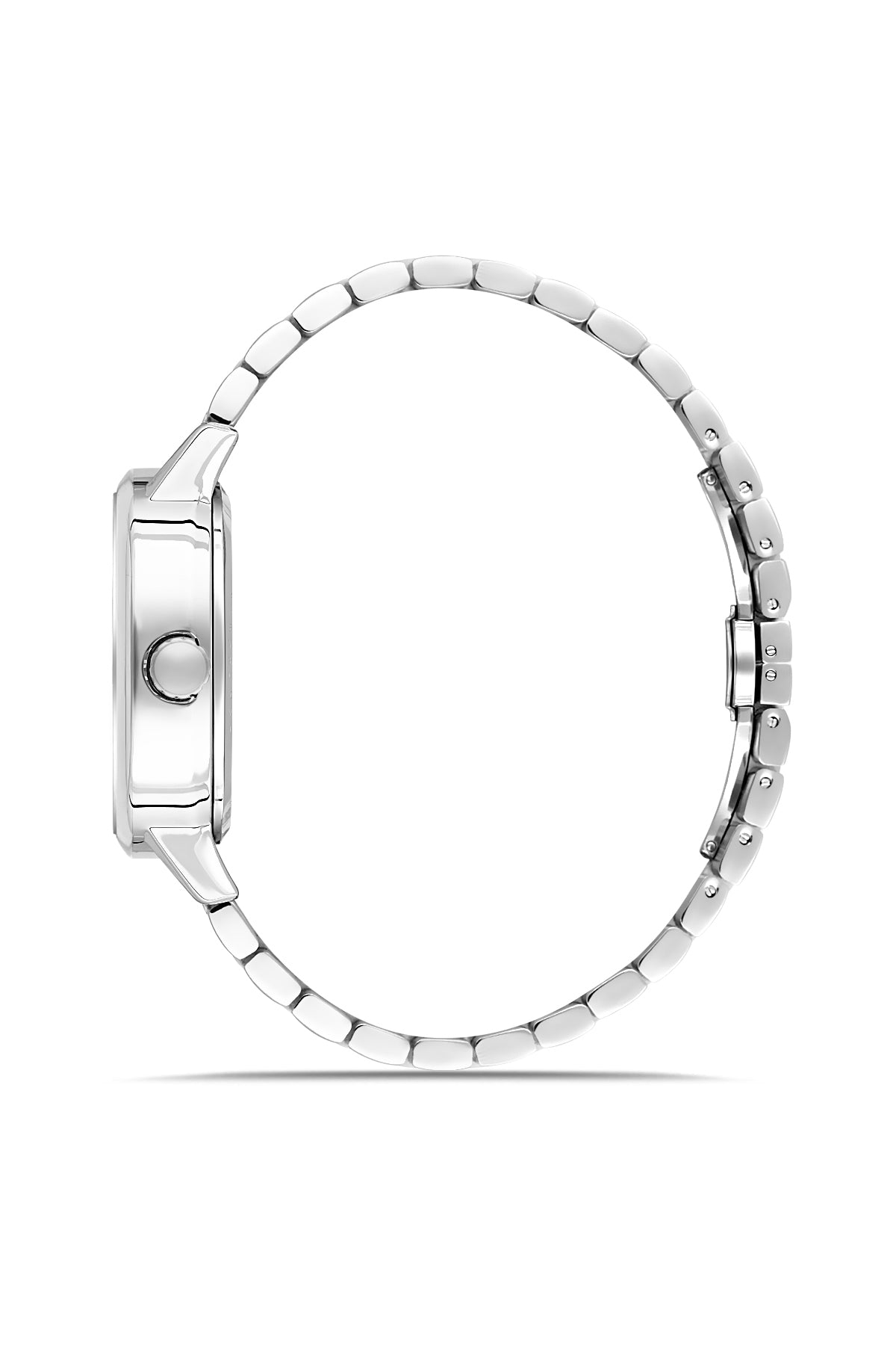 David Guner 9105GA-A2 men's automatic watch with black dial, silver-tone case and stainless steel bracelet – side view