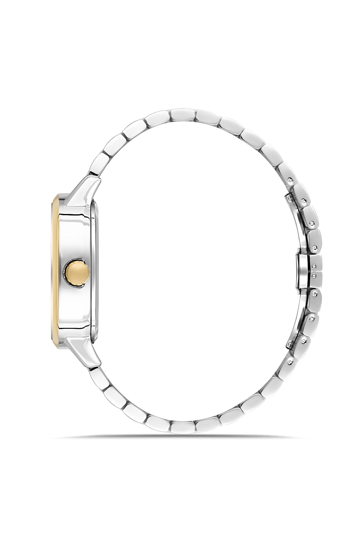 David Guner 9105GA-D1 men's automatic watch with white dial, two-tone case and stainless steel bracelet – side view