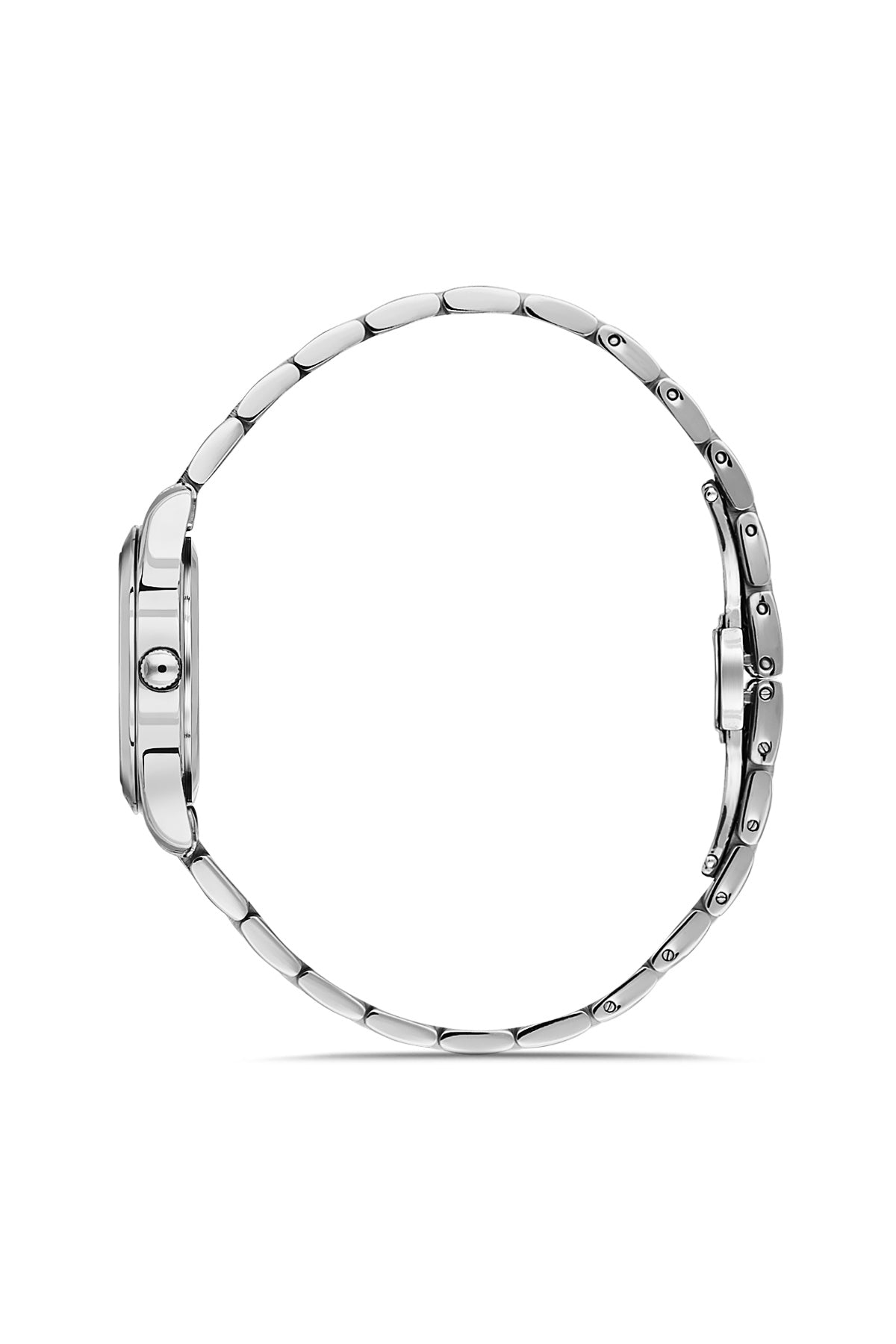 David Guner 9124LA-A1 women's watch with silver dial, silver-tone case and stainless steel bracelet – side view