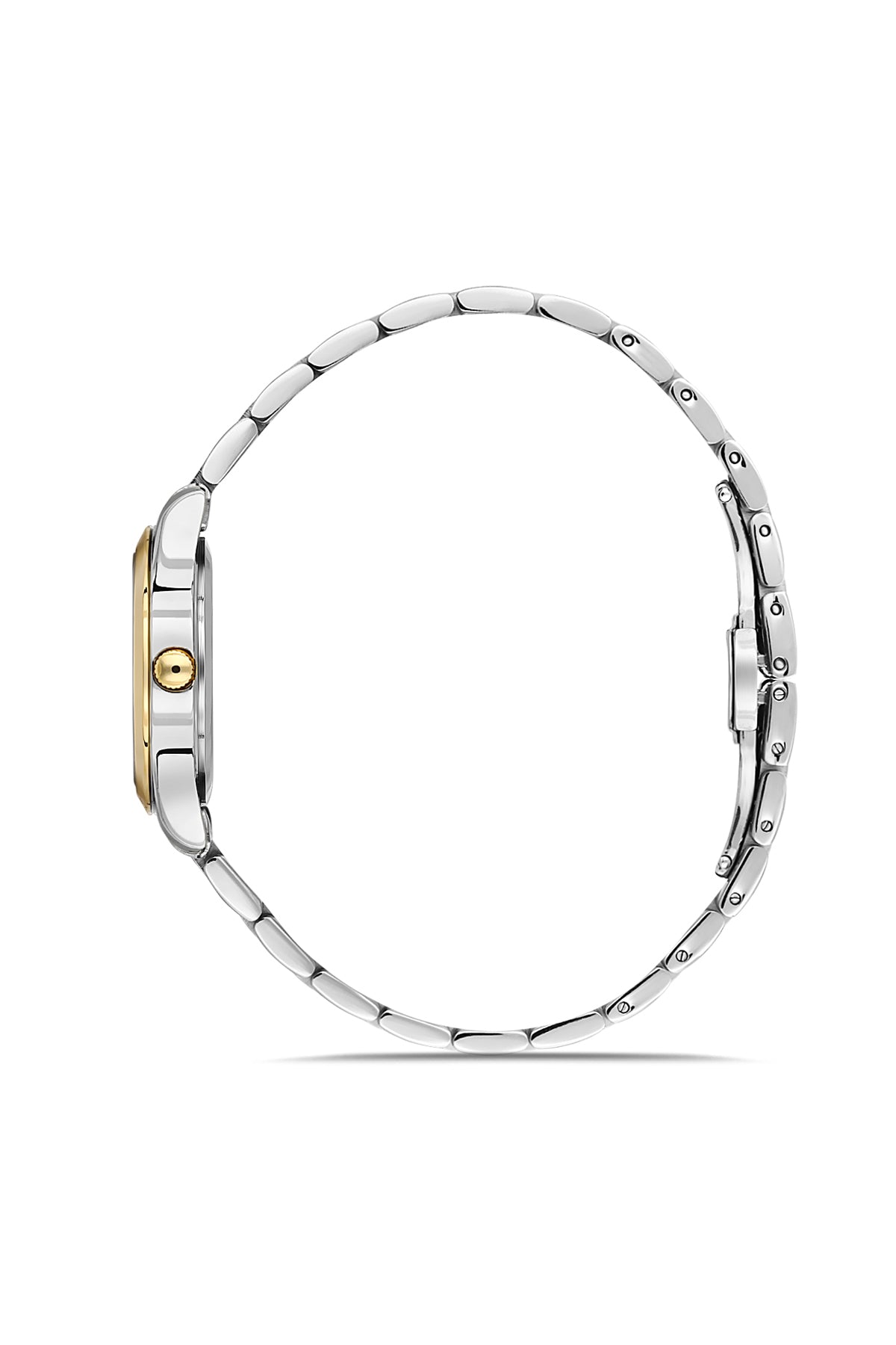 David Guner 9124LA-D4 women's watch with gold dial, two-tone case and stainless steel bracelet – side view