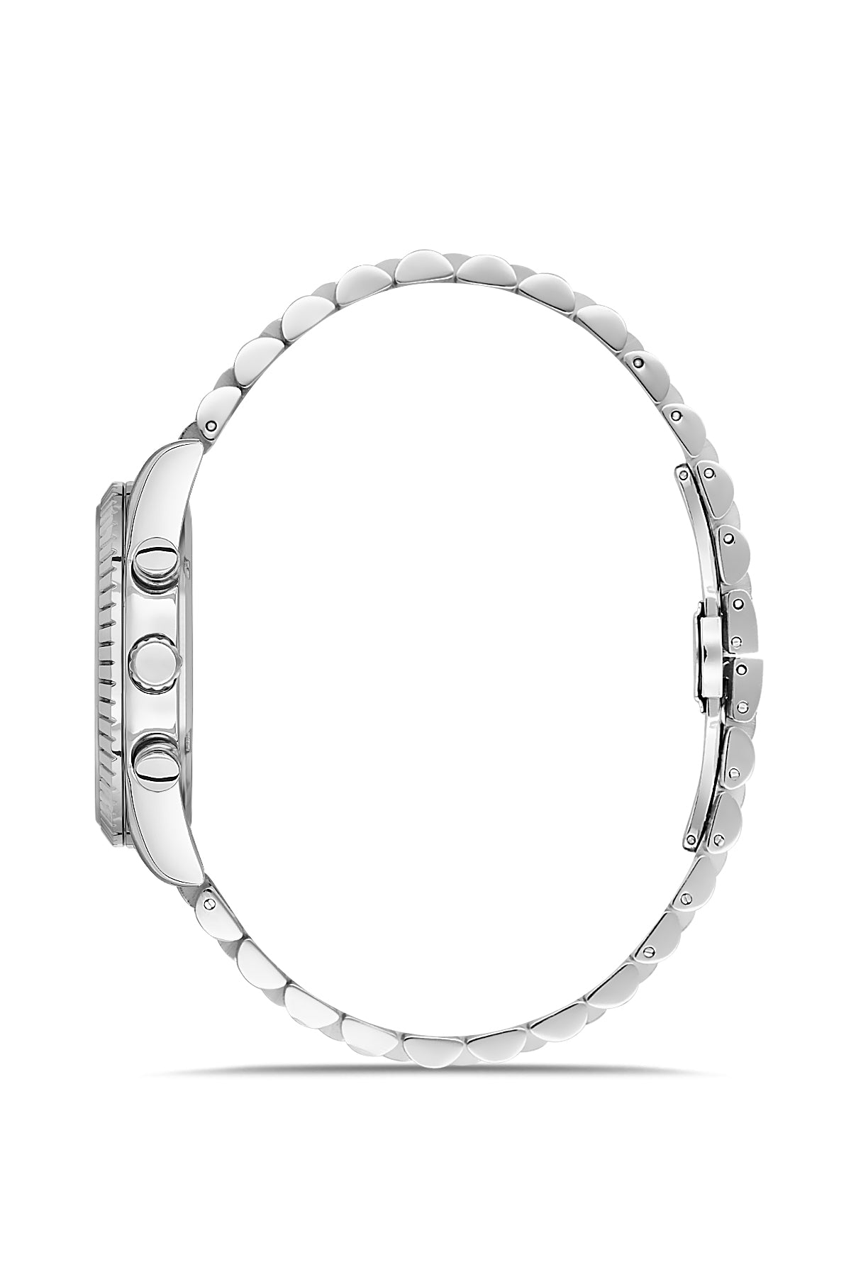 David Guner 9128GA-A20 men's watch with yellow dial, silver-tone case and stainless steel bracelet – side view