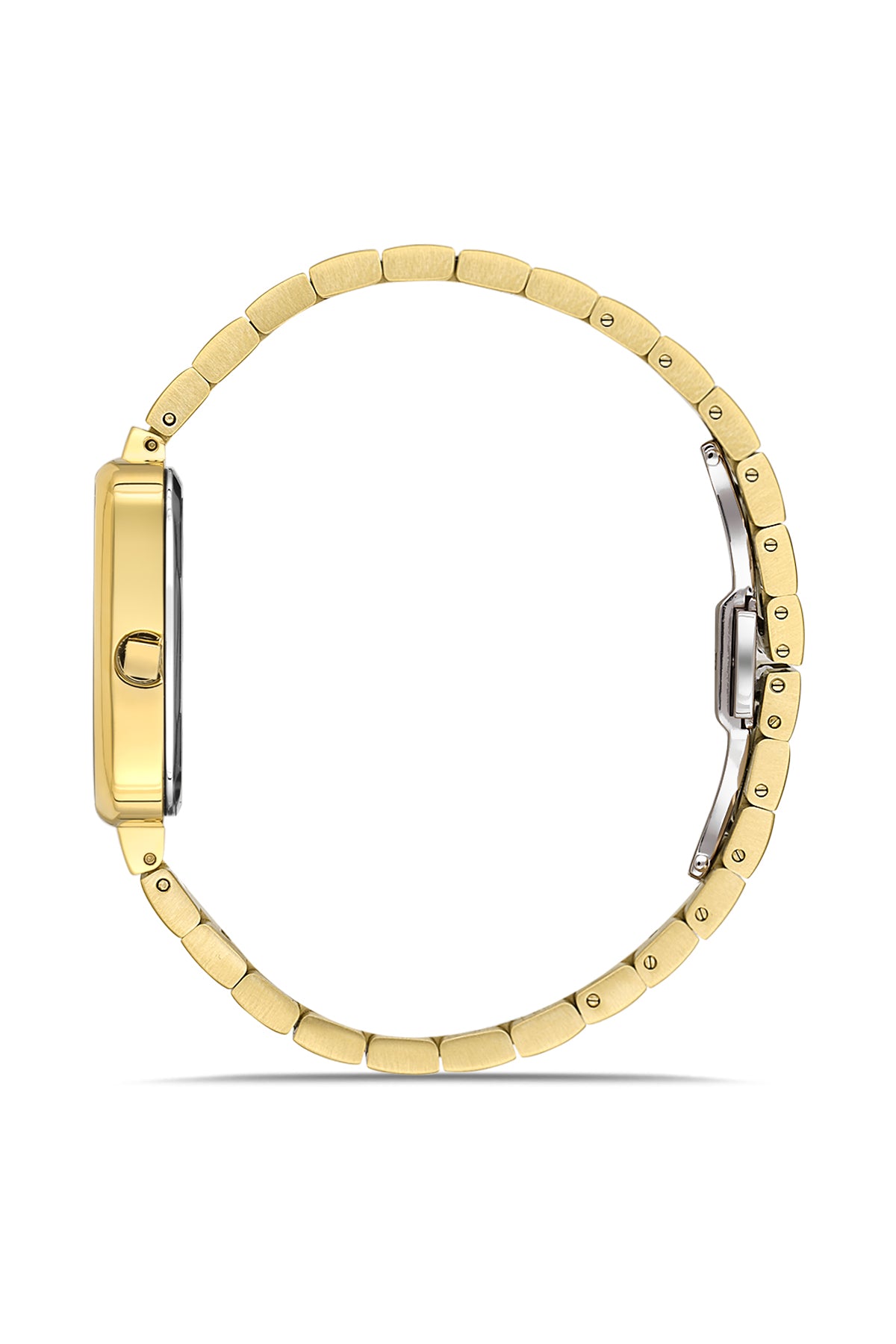 Dice Kayek AG1369.06 women's watch with silver dial, gold-tone case and stainless steel bracelet – side view