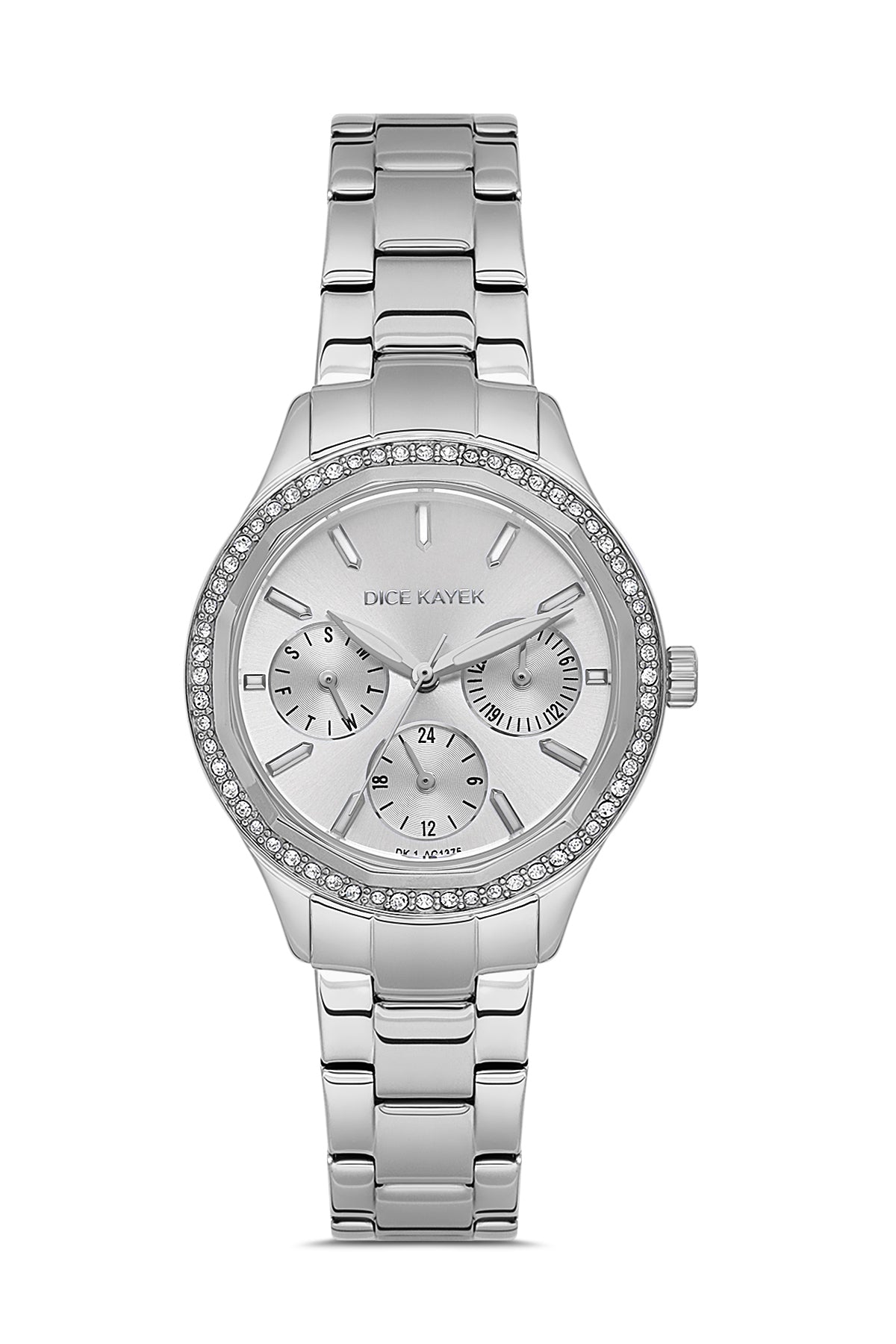 Dice Kayek AG1375.01 women's watch with silver dial, silver-tone case and stainless steel bracelet – front view