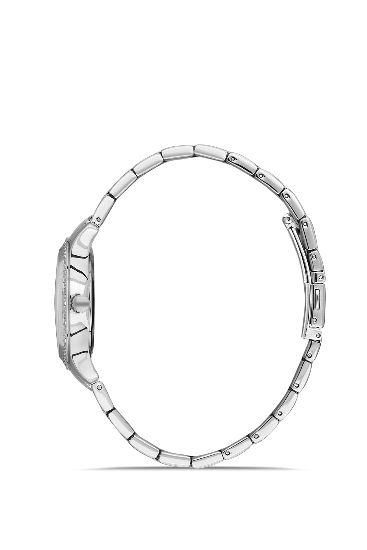 Dice Kayek AG1375.01 women's watch with silver dial, silver-tone case and stainless steel bracelet – side view