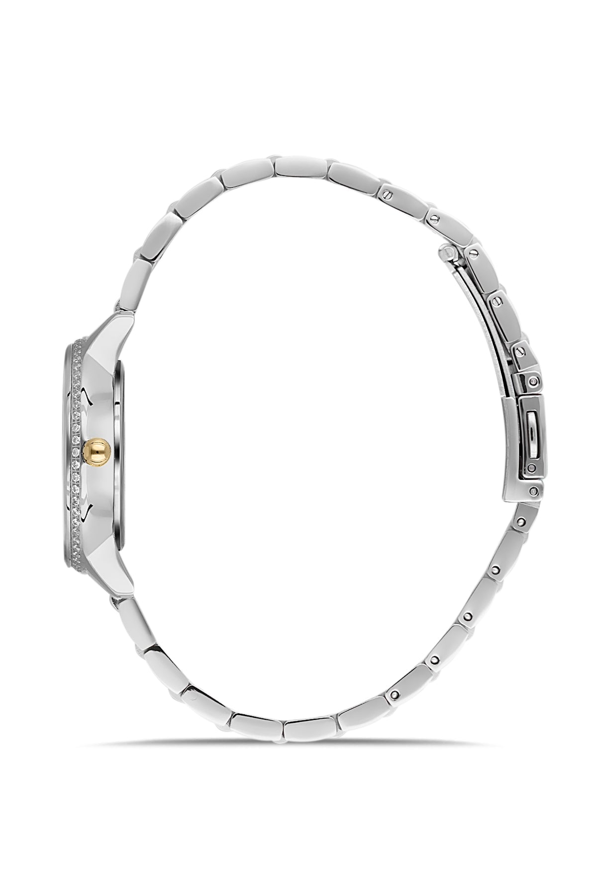Dice Kayek AG1400.02 women's watch with turquoise dial, silver-tone case and stainless steel bracelet – side view