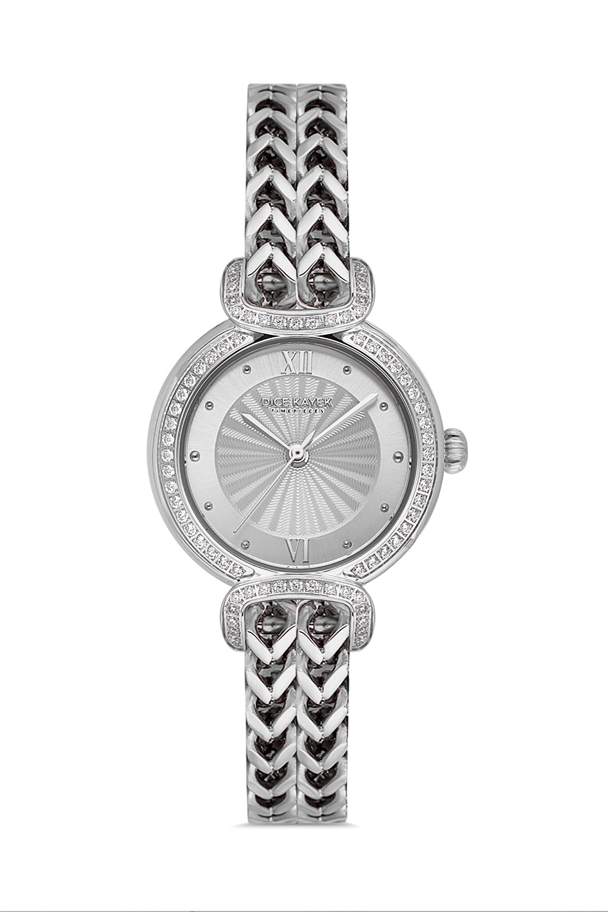 Dice Kayek AG1411.01 women's watch with silver dial, silver-tone case and stainless steel bracelet – front view