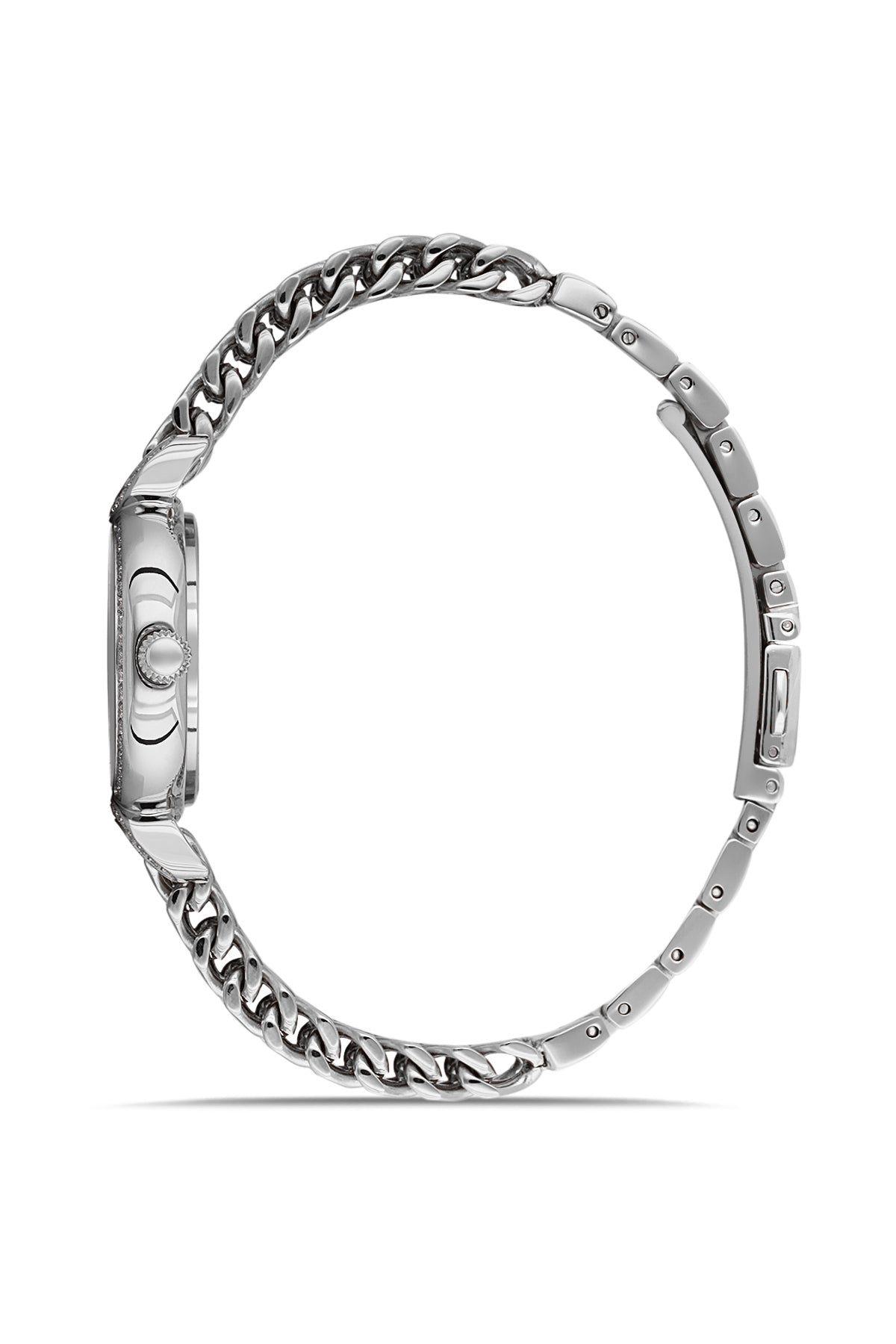 Dice Kayek AG1411.01 women's watch with silver dial, silver-tone case and stainless steel bracelet – side view
