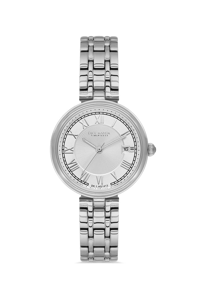 Dice Kayek AG1413.01 women's watch with silver dial, silver-tone case and stainless steel bracelet – front view