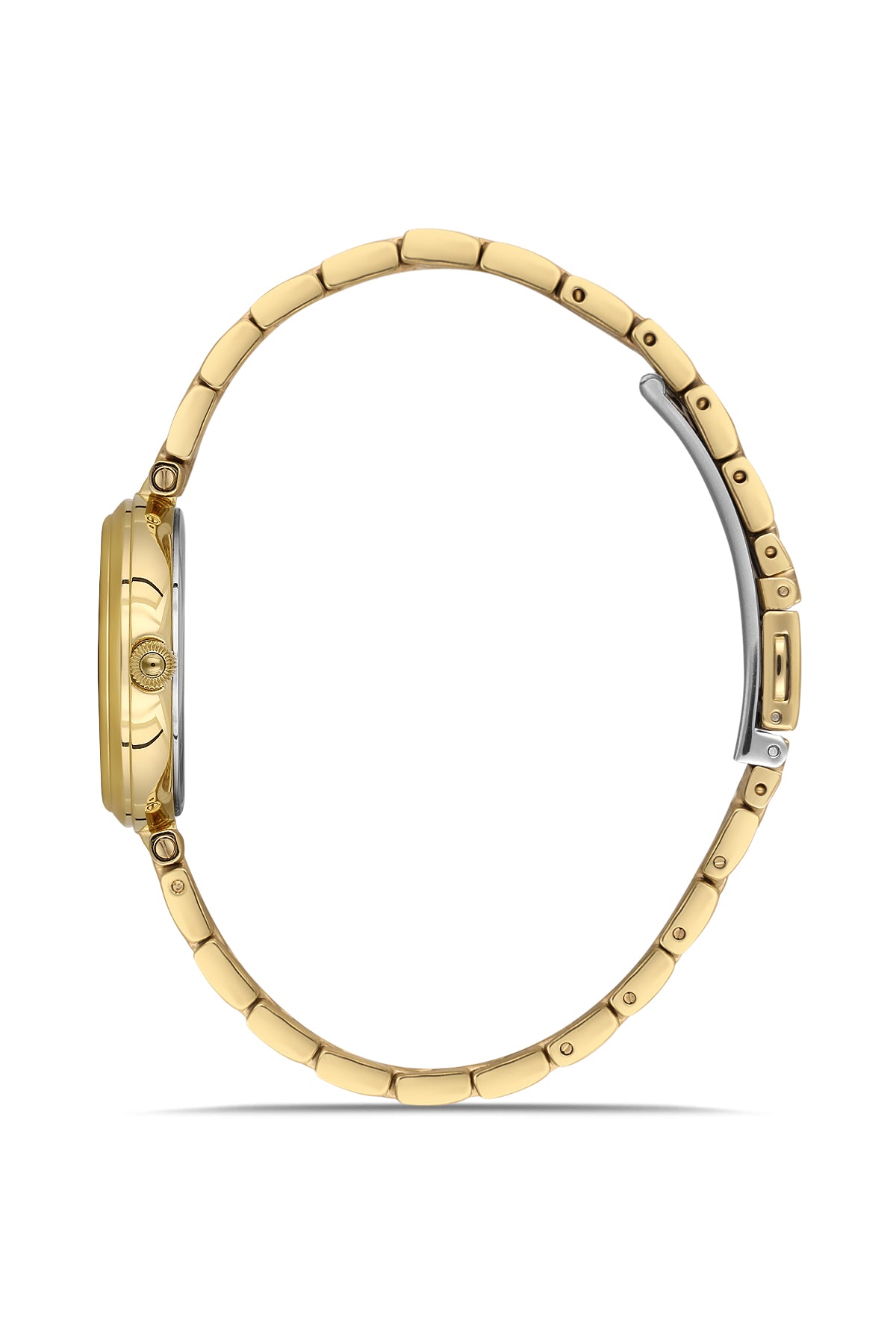 Dice Kayek AG1413.07 women's watch with silver dial, gold-tone case and stainless steel bracelet – side view