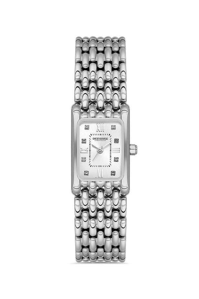 Dice Kayek AG1418.01 women's watch with silver dial, silver-tone case and stainless steel bracelet – front view