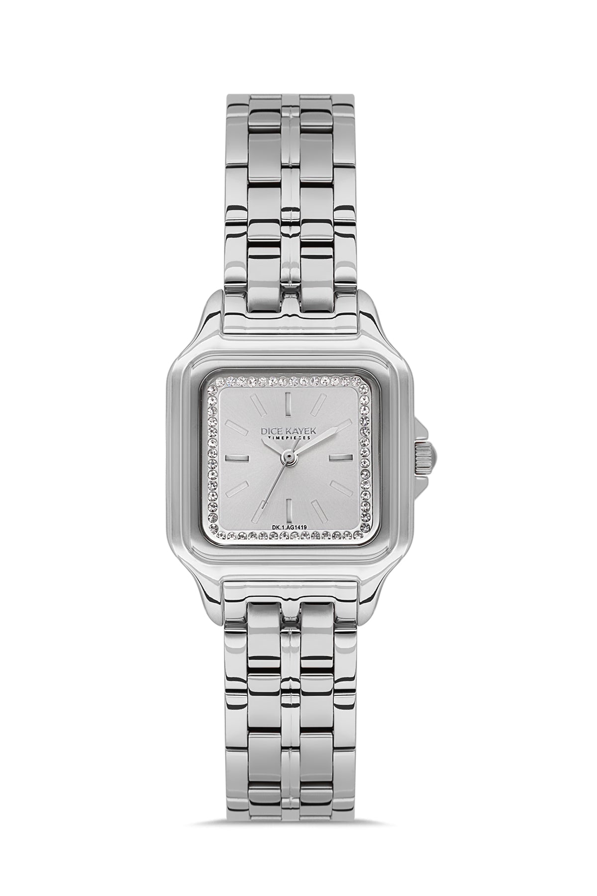 Dice Kayek AG1419.01 women's watch with silver dial, silver-tone case and stainless steel bracelet – front view