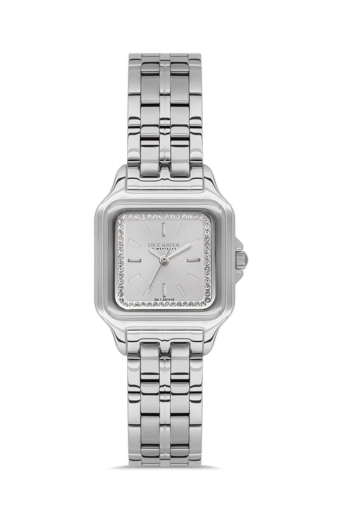 Dice Kayek AG1419.01 women's watch with silver dial, silver-tone case and stainless steel bracelet – front view