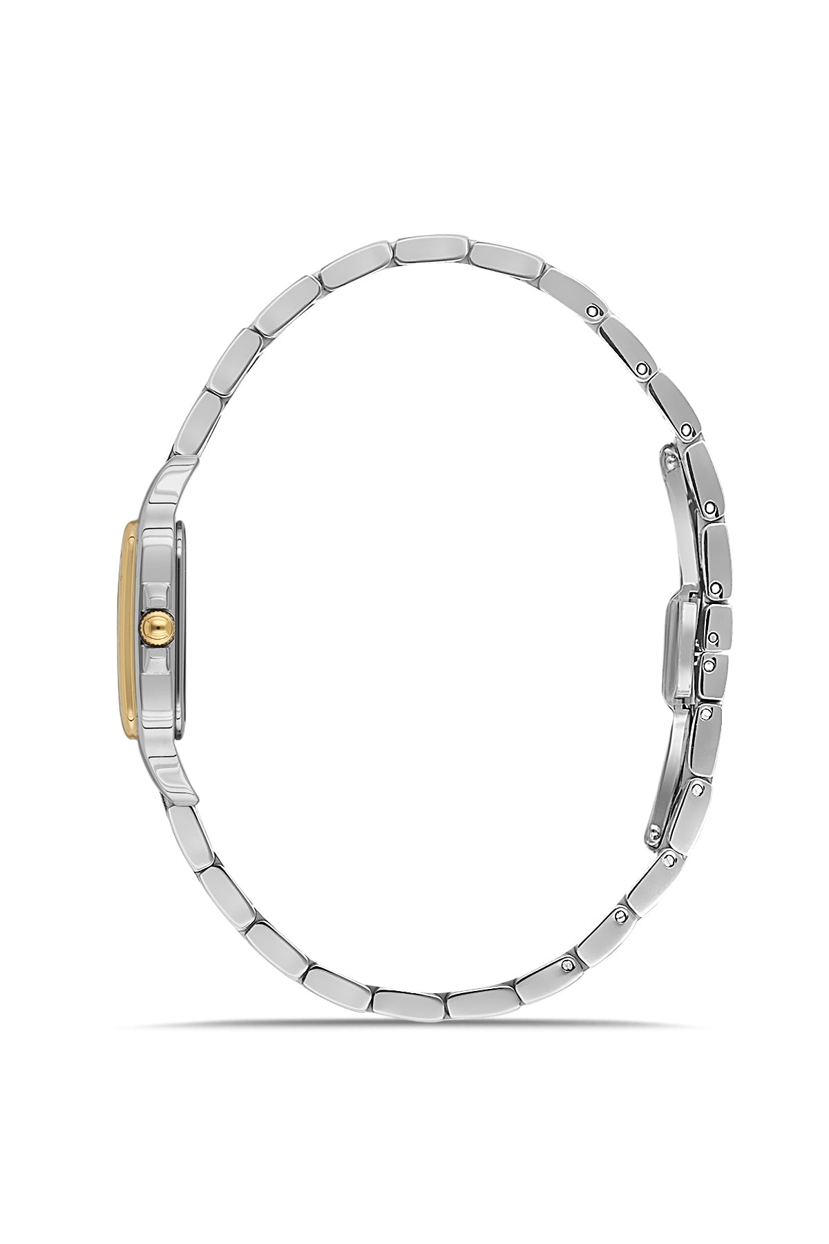 Dice Kayek AG1419.03 women's watch with silver dial, two-tone silver and gold case and stainless steel bracelet – side view