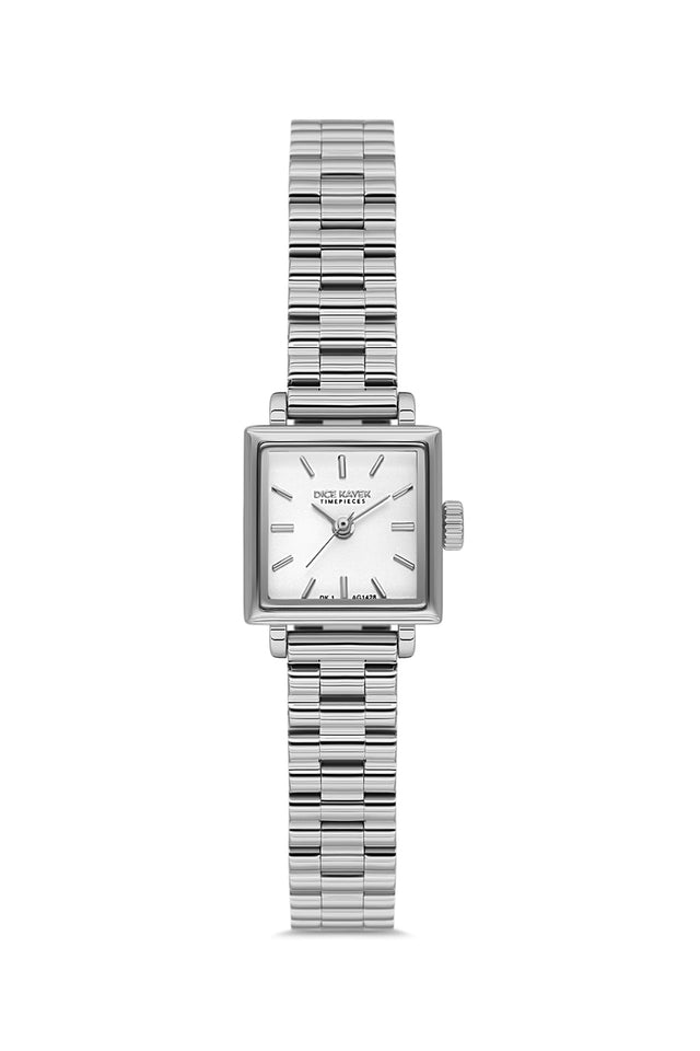 Dice Kayek AG1428.10 women's watch with silver dial, silver-tone case and stainless steel bracelet – front view