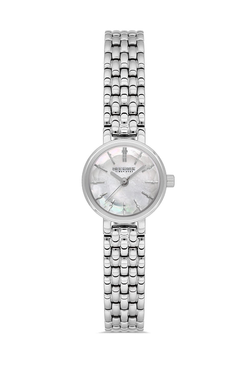 Dice Kayek AG1430.10 women's watch with white mother-of-pearl dial, silver-tone case and stainless steel bracelet – front view