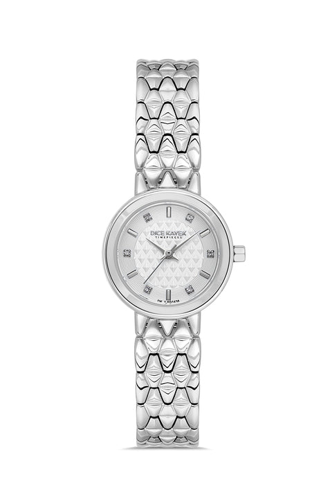 Dice Kayek AG1436.10 women's watch with silver dial, silver-tone case and stainless steel bracelet – front view