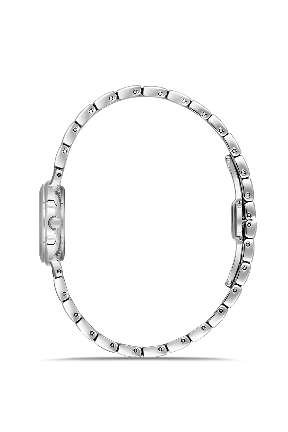 Dice Kayek AG1436.10 women's watch with silver dial, silver-tone case and stainless steel bracelet – side view