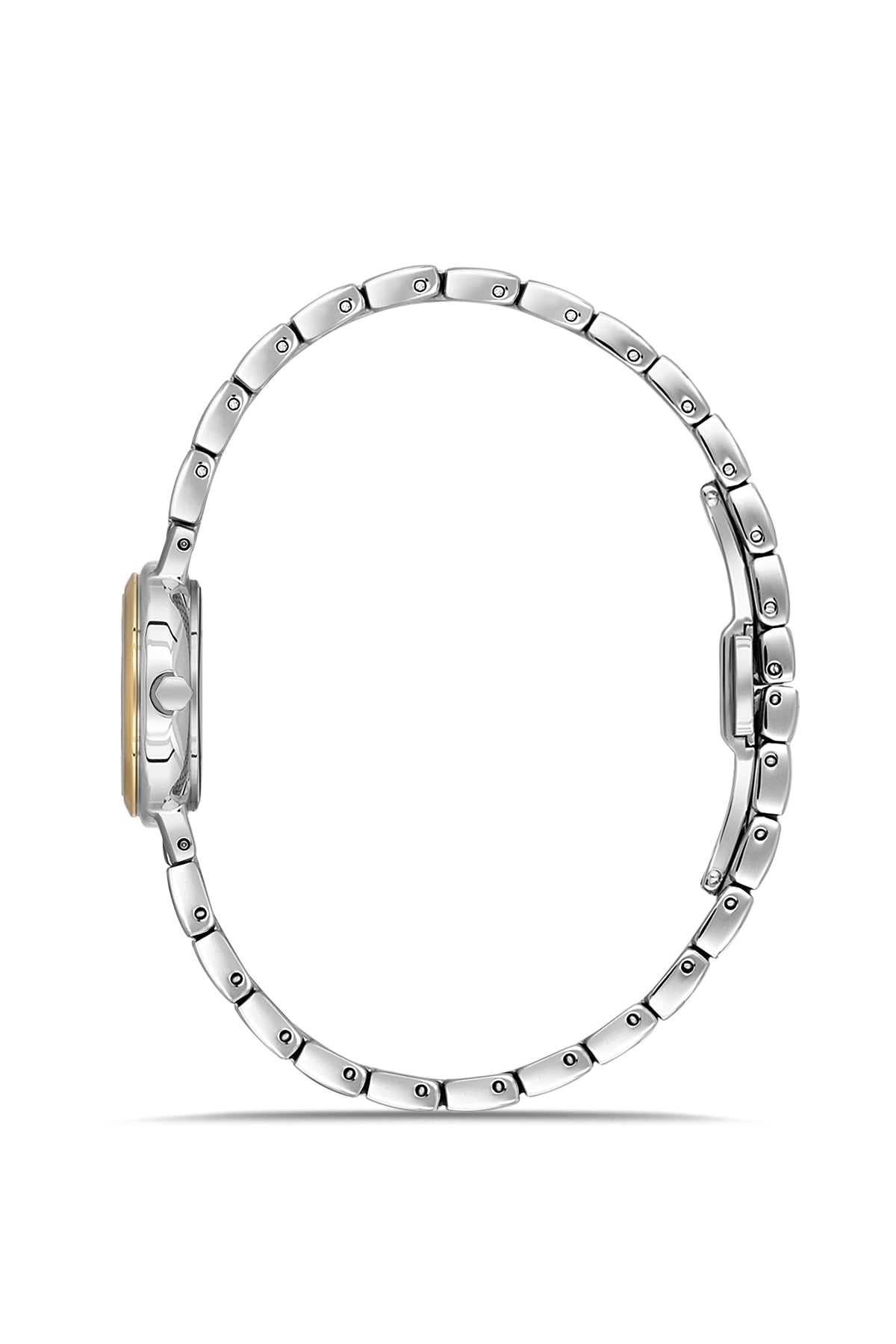 Dice Kayek AG1436.40 women's watch with silver dial, two-tone silver and gold case and stainless steel bracelet – side view