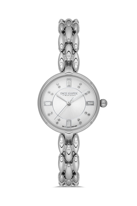 Dice Kayek AG1454.10 women's watch with silver dial, silver-tone case and stainless steel bracelet – front view