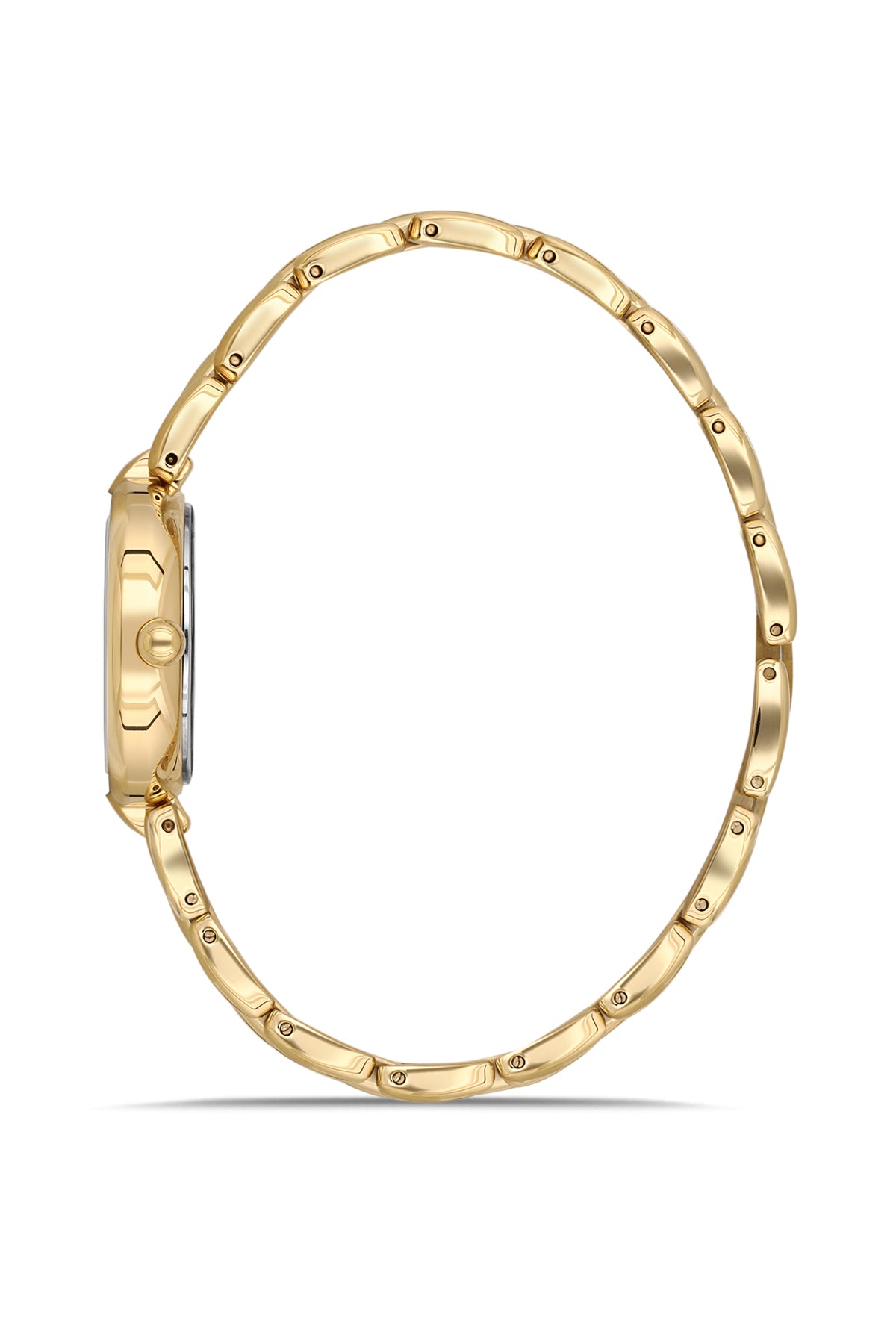 Dice Kayek AG1454.20 women's watch with silver dial, gold-tone case and stainless steel bracelet – side view
