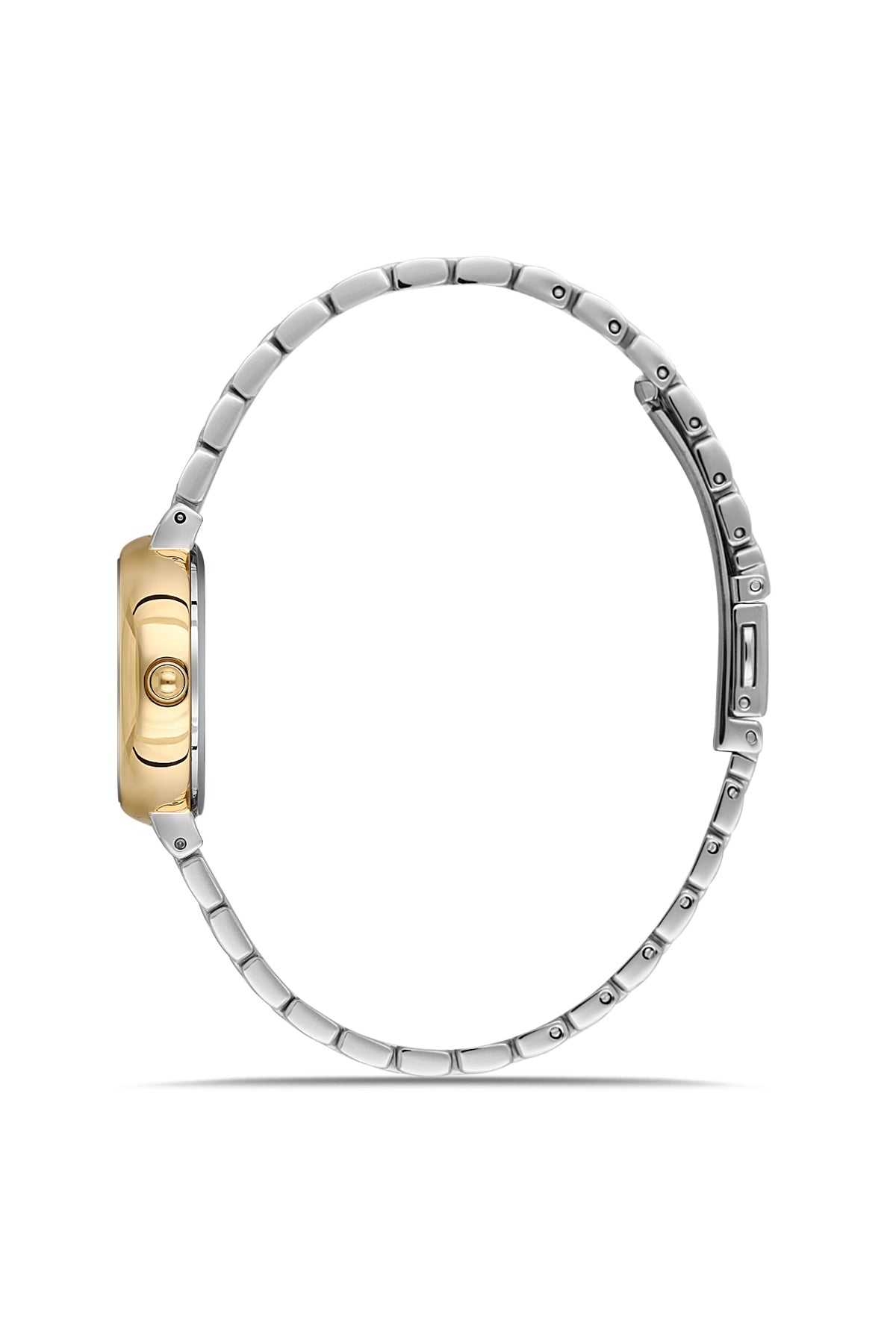Dice Kayek AG1455.40 women's watch with silver dial, two-tone silver and gold case and stainless steel bracelet – side view