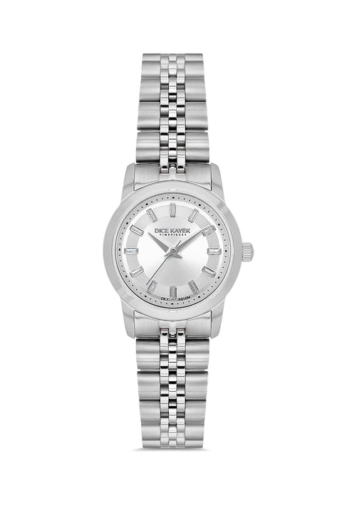 Dice Kayek AG1459.10 women's watch with silver dial, silver-tone case and stainless steel bracelet – front view