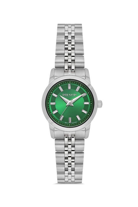 Dice Kayek AG1459.19 women's watch with green dial, silver-tone case and stainless steel bracelet – front view